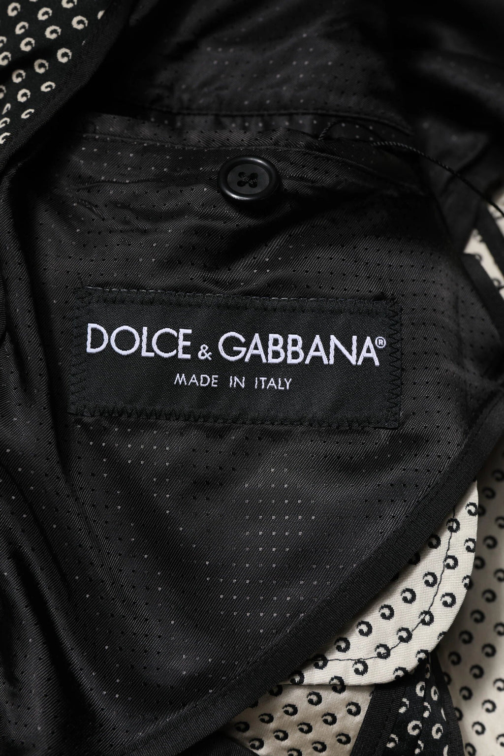 Dolce & Gabbana Black White Patterned Men Suit Coat Blazer by Dolce & Gabbana