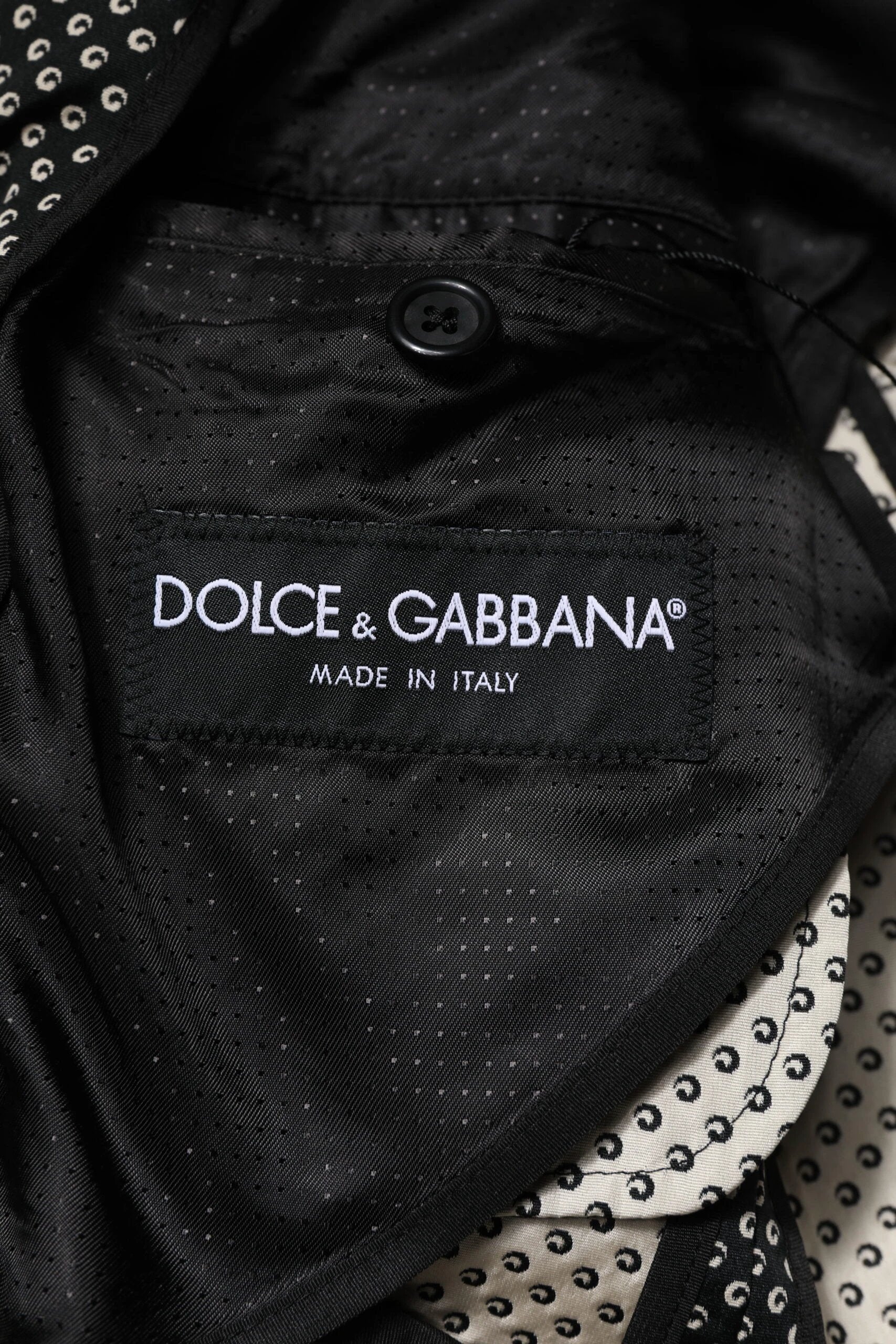 Dolce & Gabbana Black White Patterned Men Suit Coat Blazer by Dolce & Gabbana