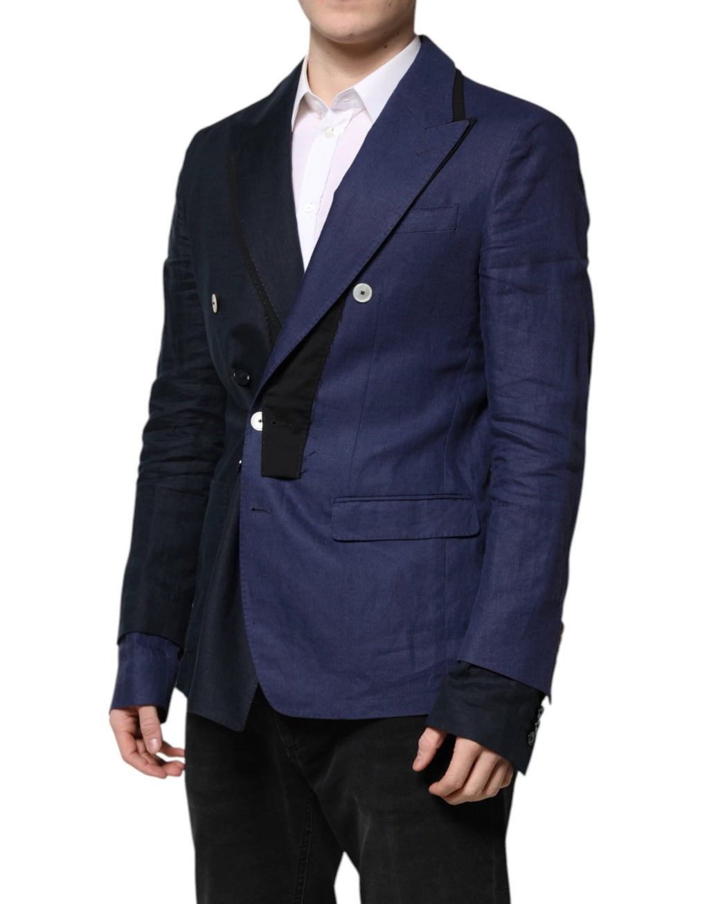 Dolce & Gabbana Navy Blue Double Breasted Suit Coat Blazer by Dolce & Gabbana