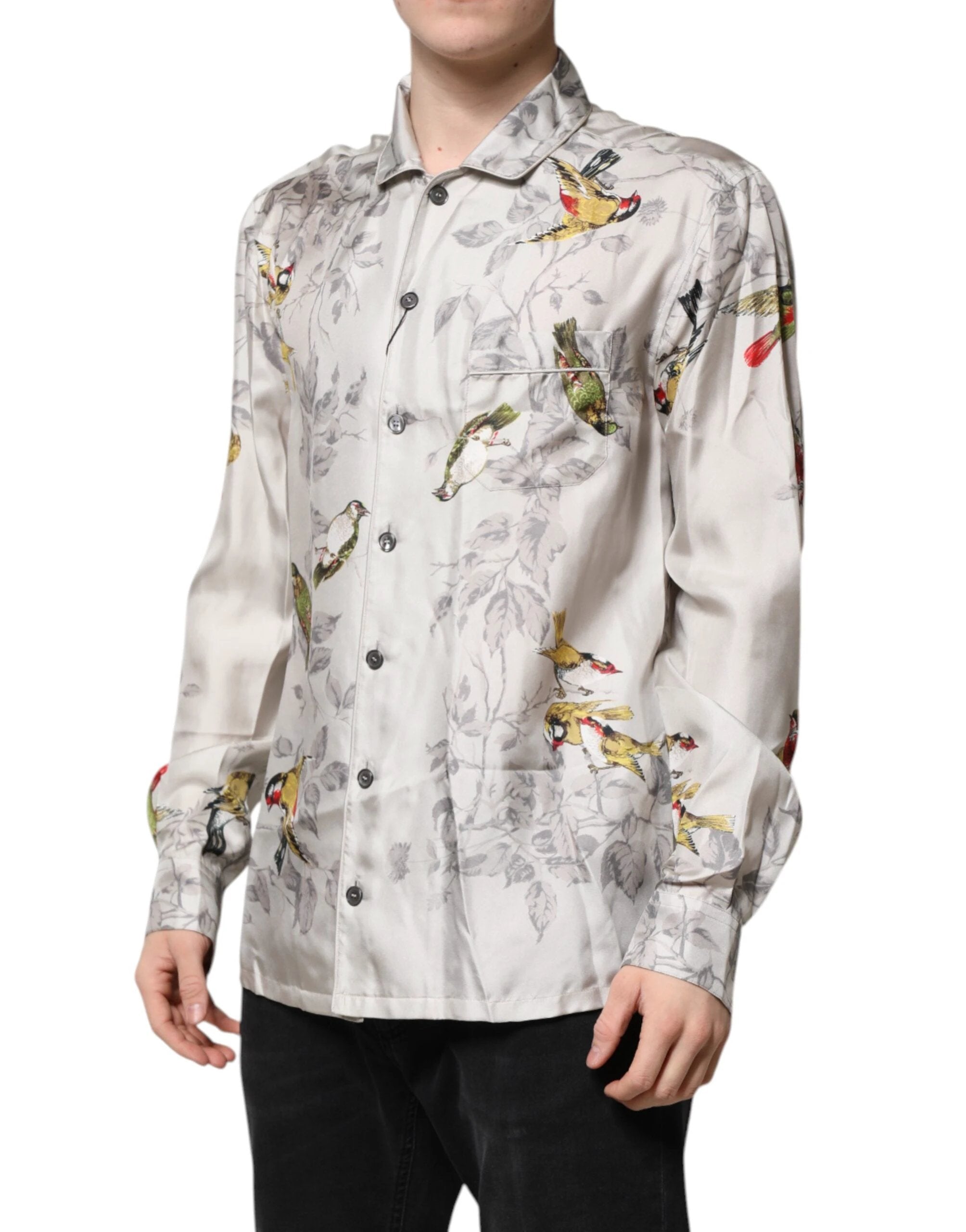 Dolce & Gabbana Multicolor Silk Printed Button Down Shirt by Dolce & Gabbana