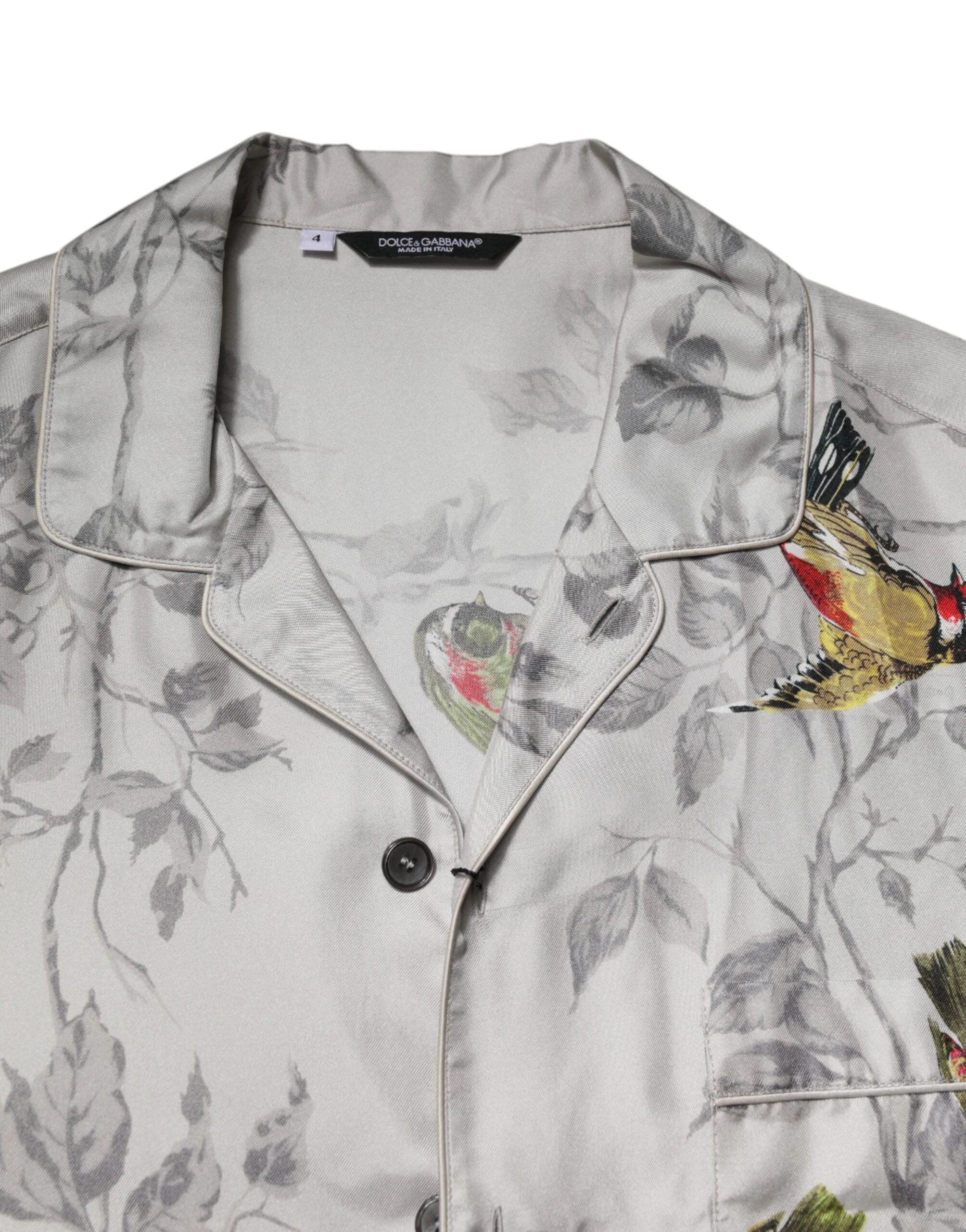 Dolce & Gabbana Multicolor Silk Printed Button Down Shirt by Dolce & Gabbana