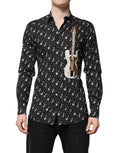 Dolce & Gabbana Black GOLD Instrument Embellished Shirt by Dolce & Gabbana