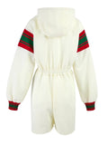 Survêtement Gucci crème en polyester à capuche avec logo