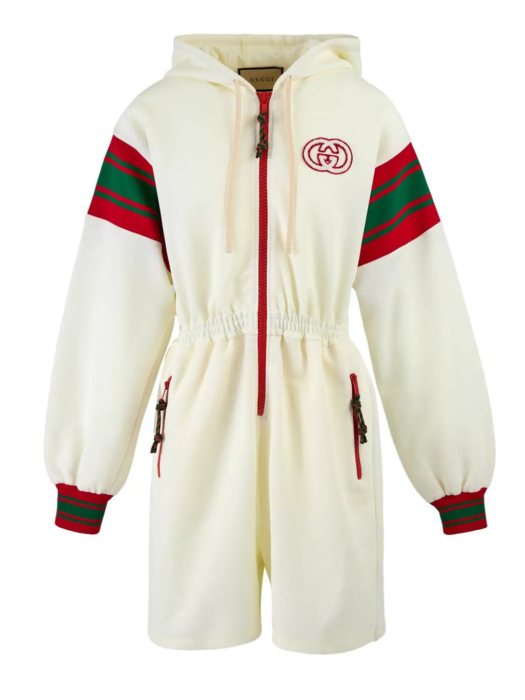 Survêtement Gucci crème en polyester à capuche avec logo