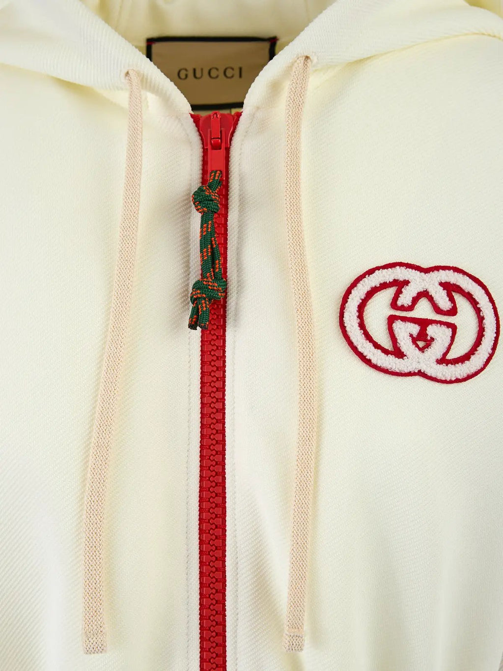 Survêtement Gucci crème en polyester à capuche avec logo