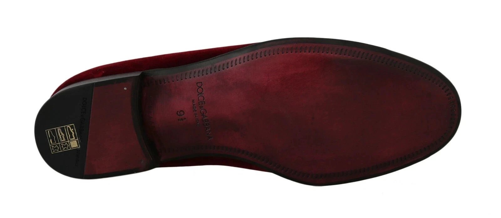 Dolce & Gabbana Bordeaux Velvet Loafers Gun Horseshoe Shoes by Dolce & Gabbana