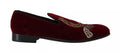 Dolce & Gabbana Bordeaux Velvet Loafers Gun Horseshoe Shoes by Dolce & Gabbana