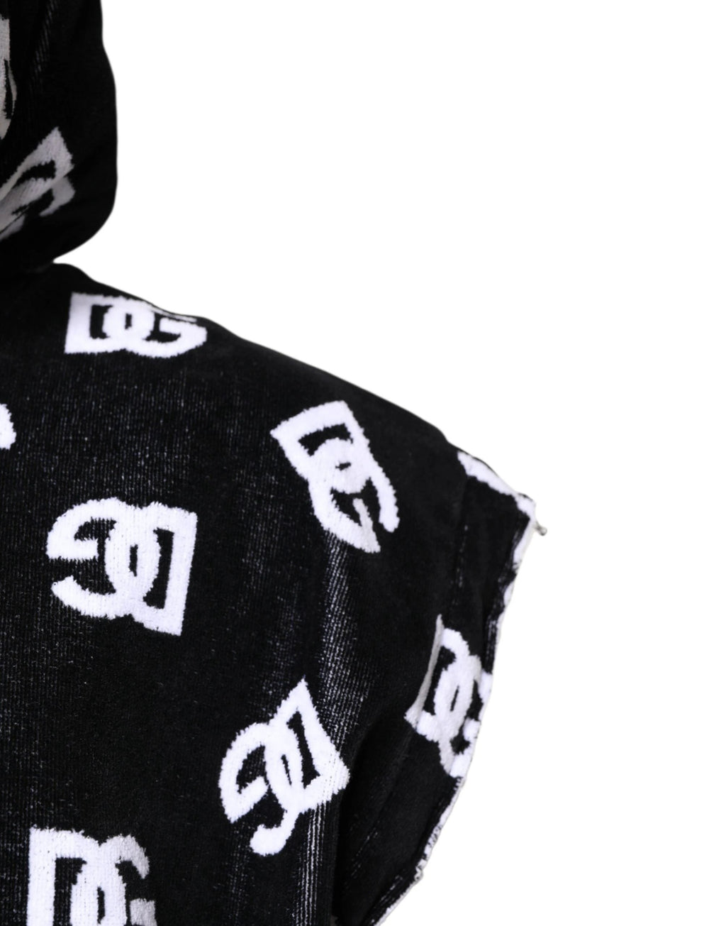 Dolce & Gabbana Black DG Cotton Hooded Sleeveless Sweater by Dolce & Gabbana