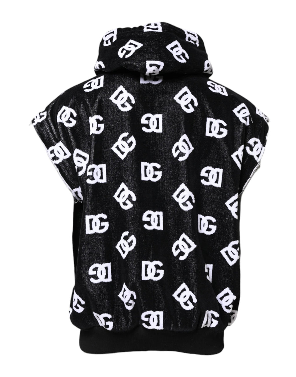 Dolce & Gabbana Black DG Cotton Hooded Sleeveless Sweater by Dolce & Gabbana