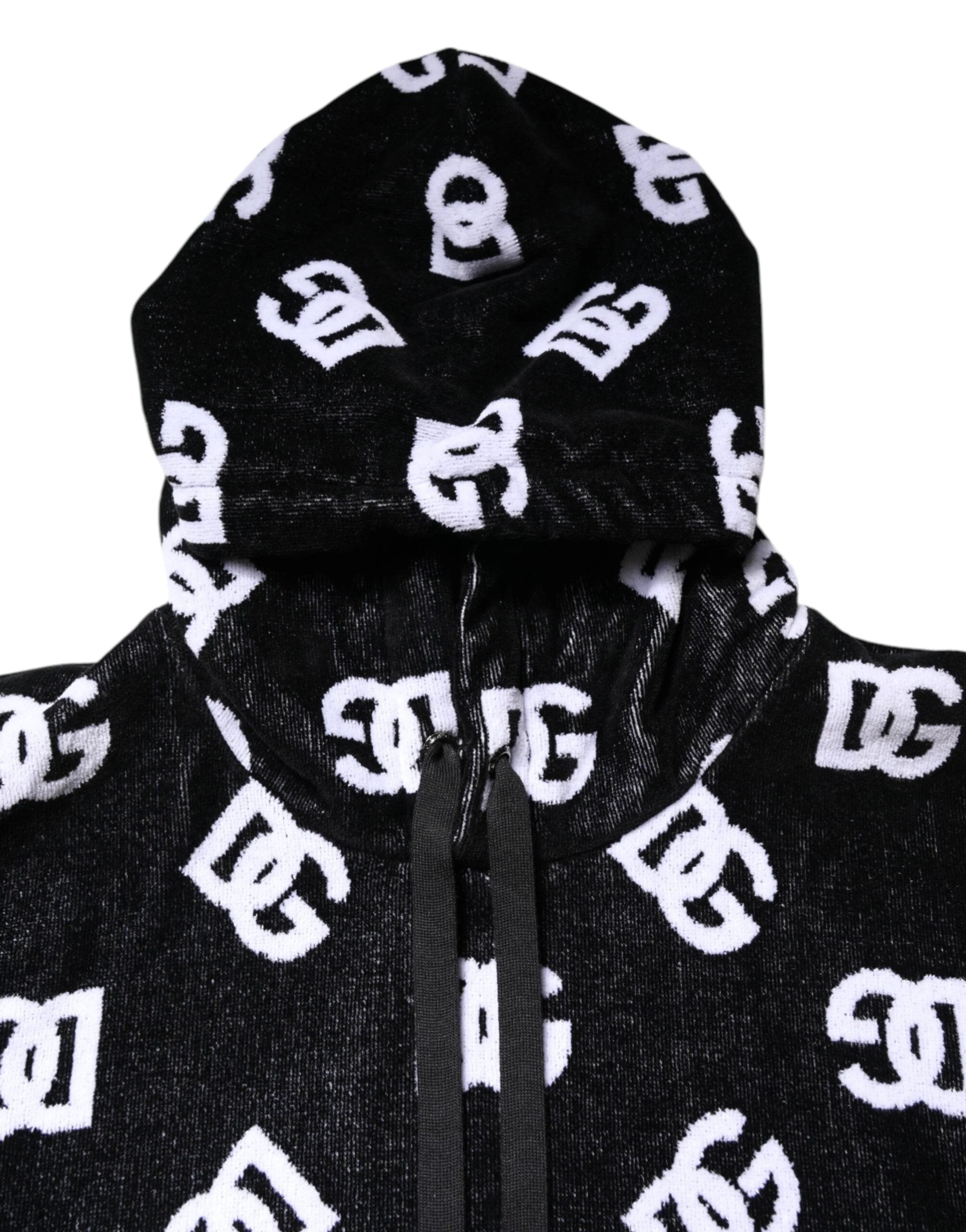 Dolce & Gabbana Black DG Cotton Hooded Sleeveless Sweater by Dolce & Gabbana