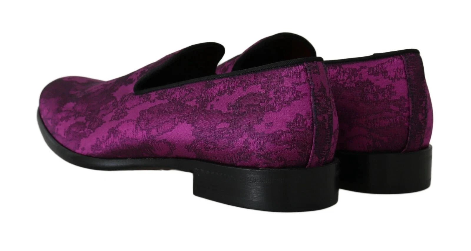 Dolce & Gabbana Purple Jacquard Loafers Dress Formal Shoes by Dolce & Gabbana
