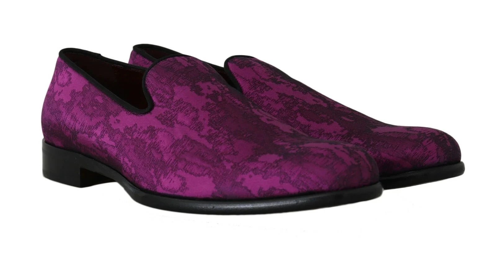 Dolce & Gabbana Purple Jacquard Loafers Dress Formal Shoes by Dolce & Gabbana