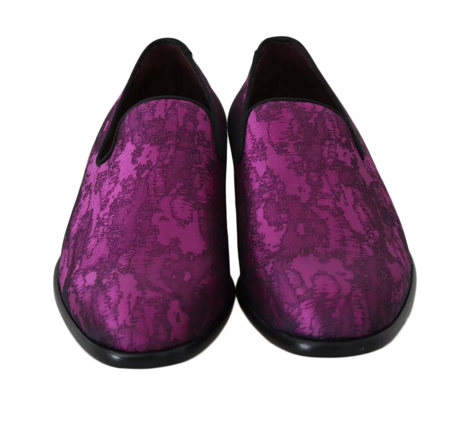 Dolce & Gabbana Purple Jacquard Loafers Dress Formal Shoes by Dolce & Gabbana