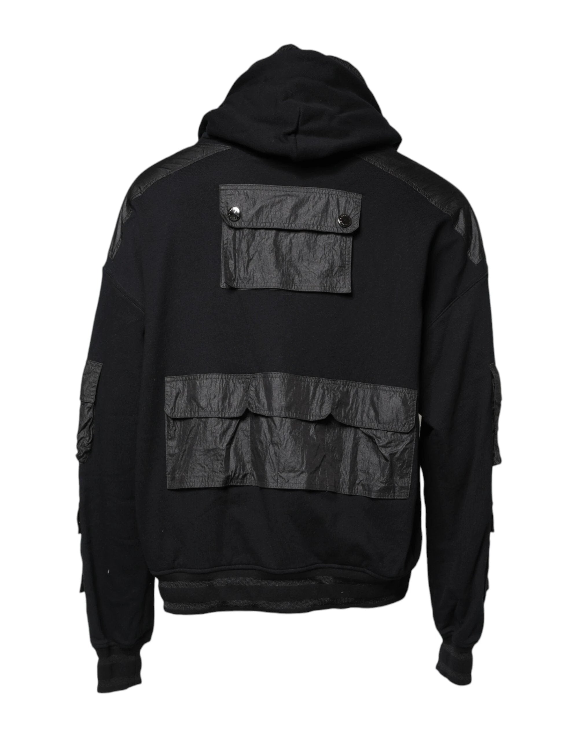 Dolce & Gabbana Black Cotton Hooded Sweatshirt Sweater by Dolce & Gabbana