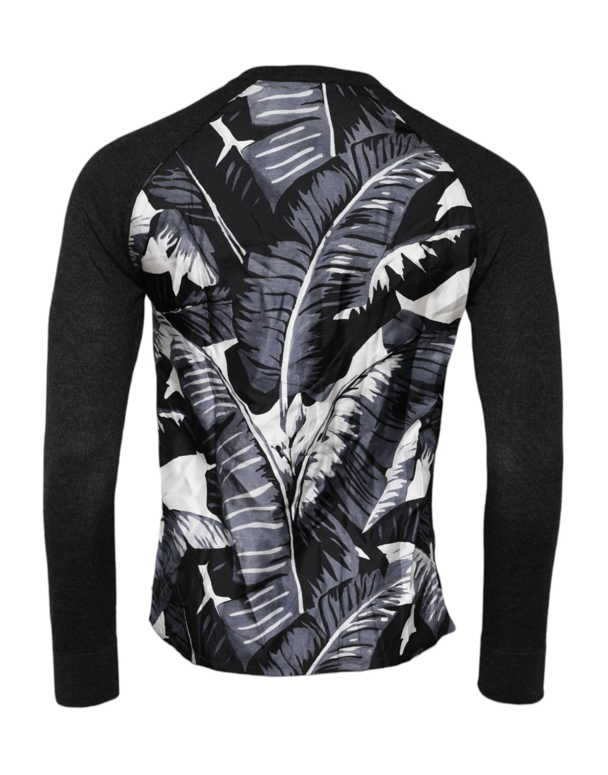 Dolce & Gabbana Black Printed Knitted Men Pullover Sweater by Dolce & Gabbana
