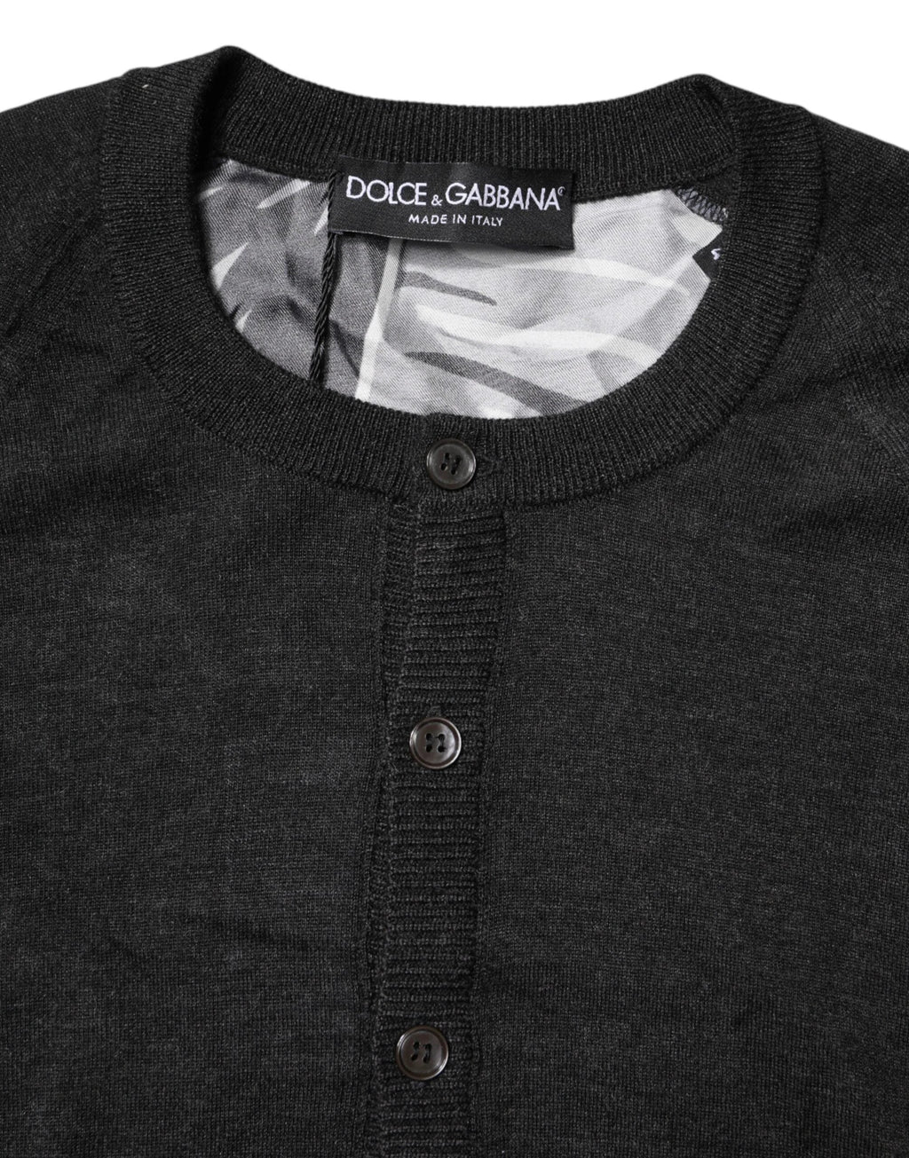 Dolce & Gabbana Black Printed Knitted Men Pullover Sweater by Dolce & Gabbana