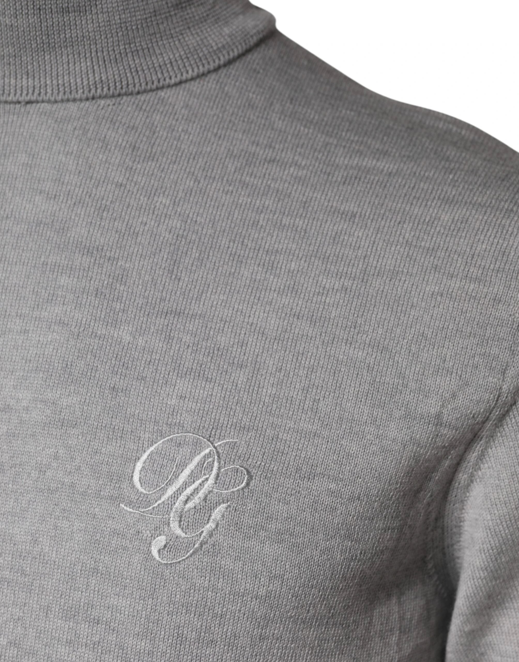 Dolce & Gabbana Gray Wool Knitted Men Pullover Sweater by Dolce & Gabbana