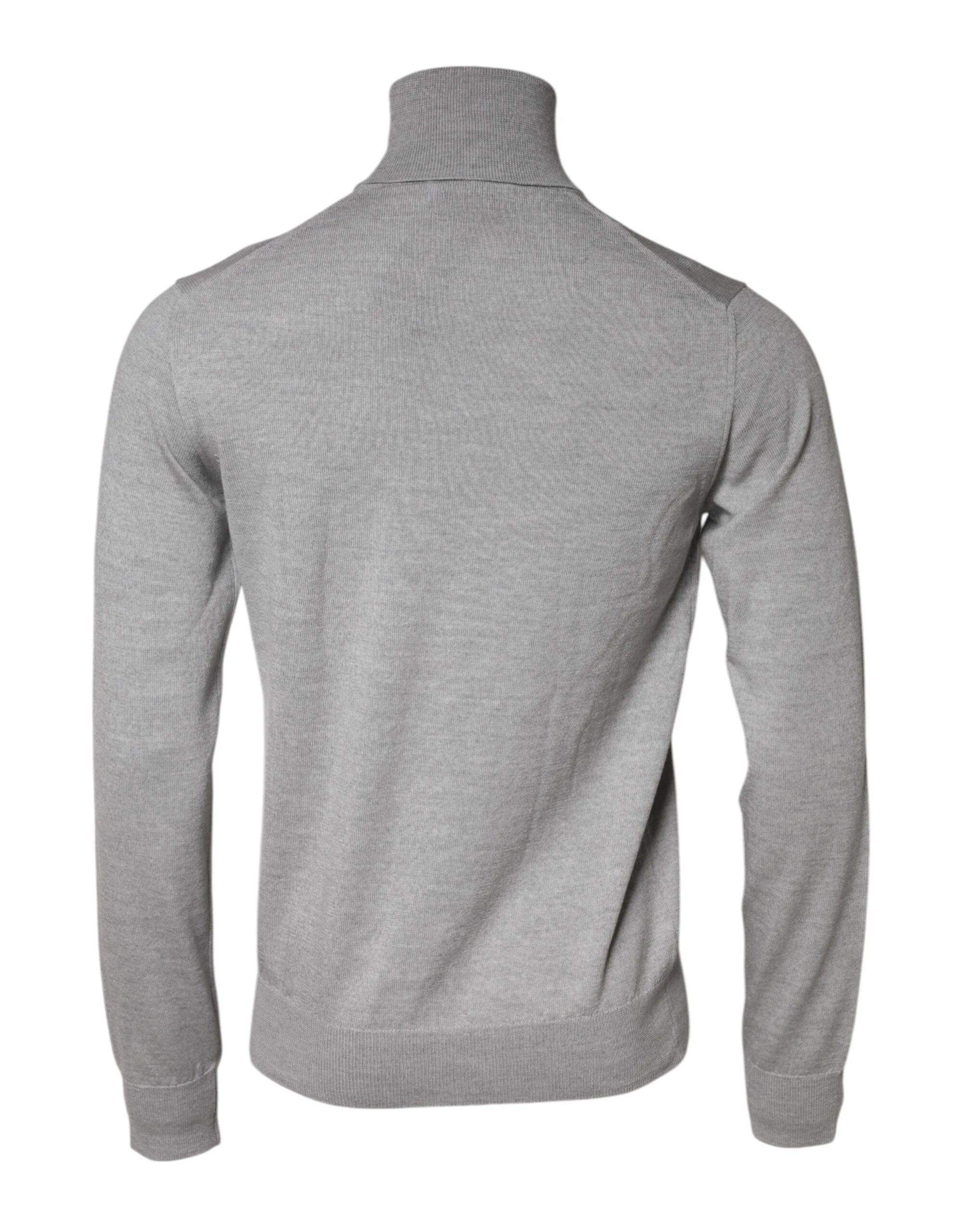 Dolce & Gabbana Gray Wool Knitted Men Pullover Sweater by Dolce & Gabbana