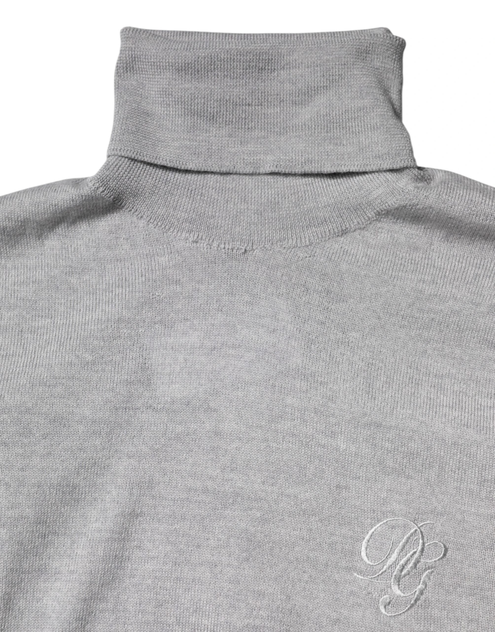 Dolce & Gabbana Gray Wool Knitted Men Pullover Sweater by Dolce & Gabbana