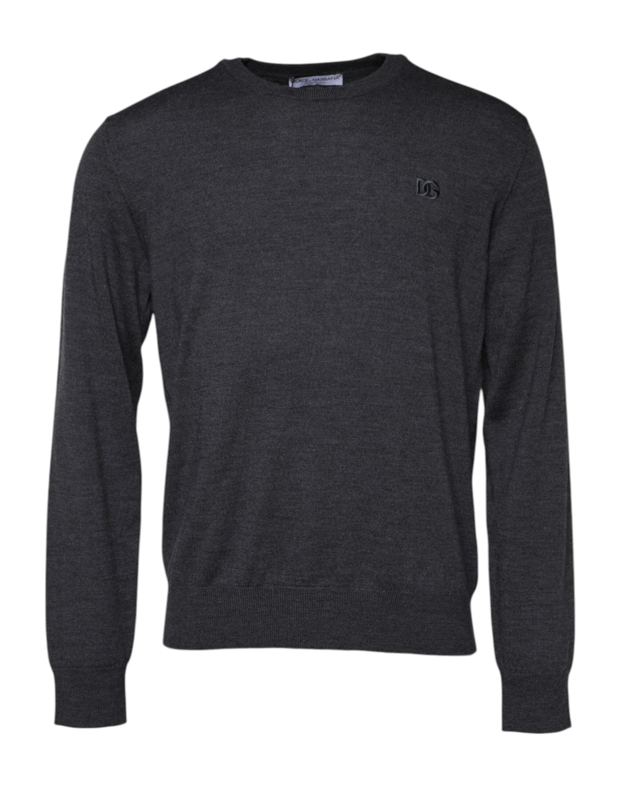 Dolce & Gabbana Gray Wool Logo Knitted Men Pullover Sweater by Dolce & Gabbana