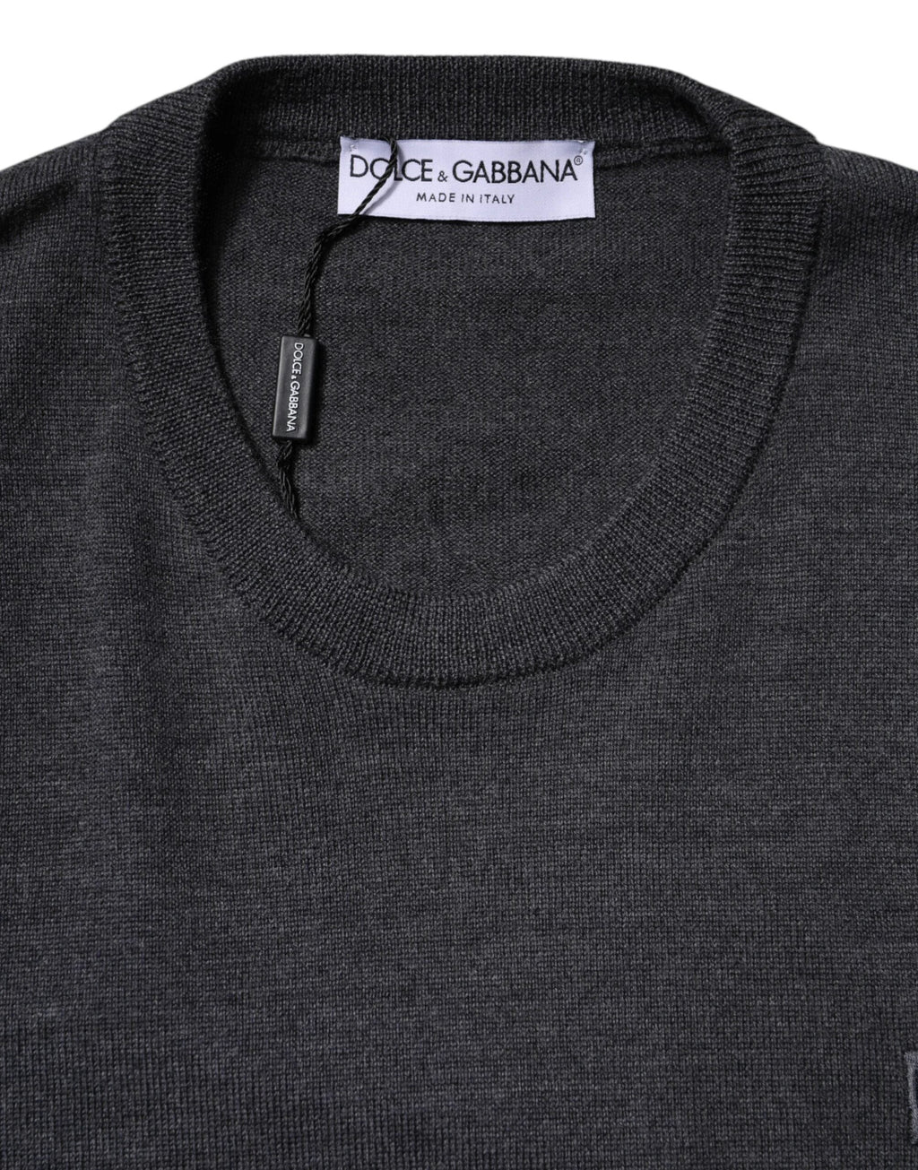 Dolce & Gabbana Gray Wool Logo Knitted Men Pullover Sweater by Dolce & Gabbana