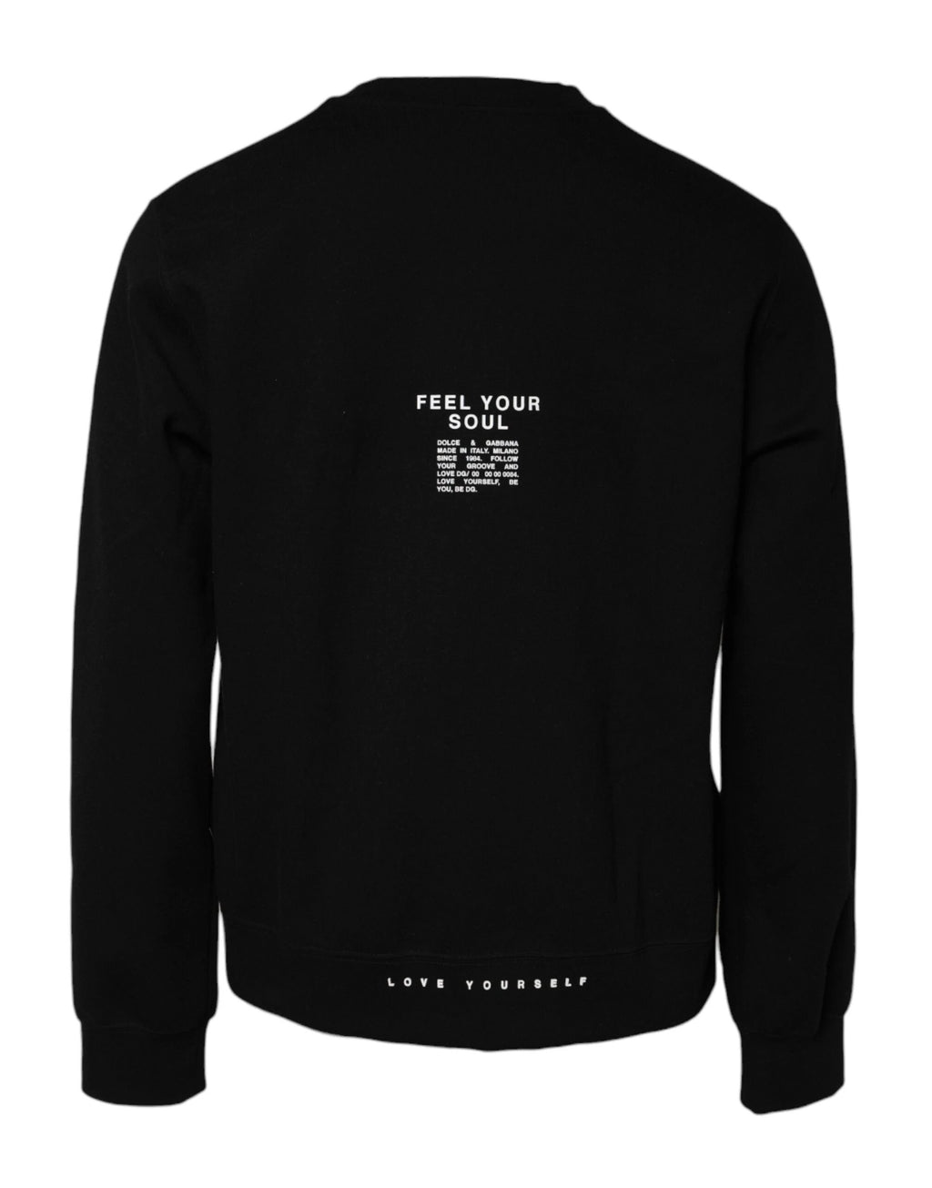 Dolce & Gabbana Black Cotton Logo Knitted Pullover Sweater by Dolce & Gabbana