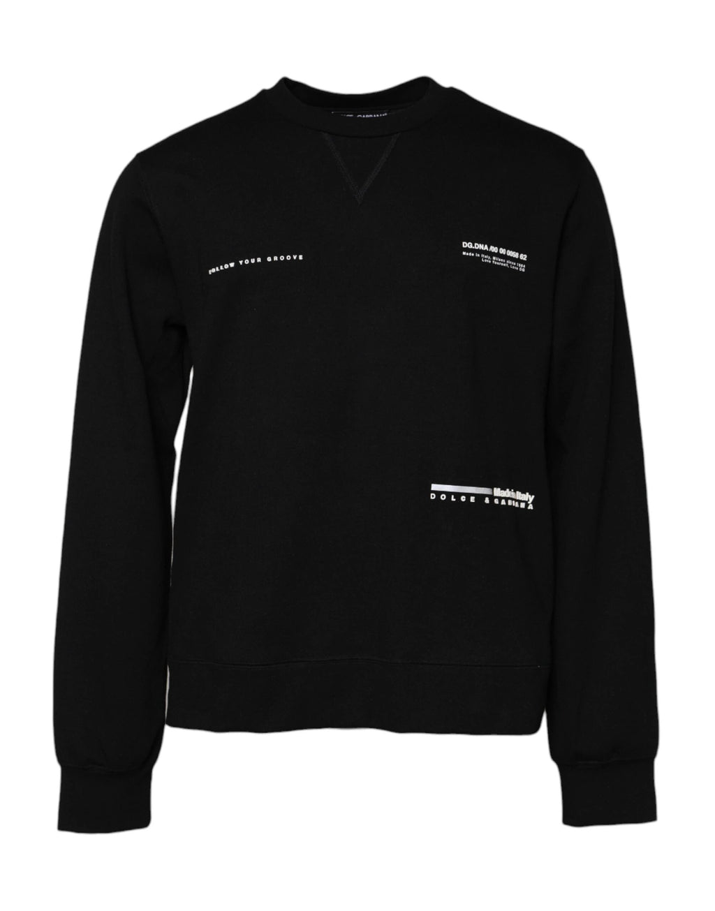 Dolce & Gabbana Black Cotton Logo Knitted Pullover Sweater by Dolce & Gabbana