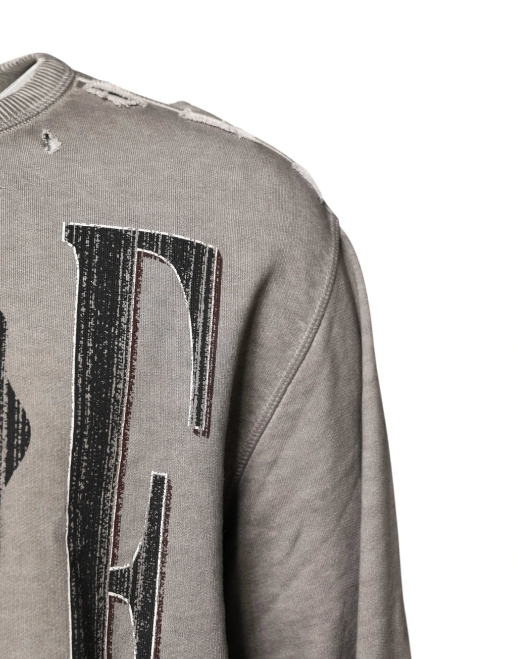 Dolce & Gabbana Gray Logo Print Crew Neck Pullover Sweater by Dolce & Gabbana