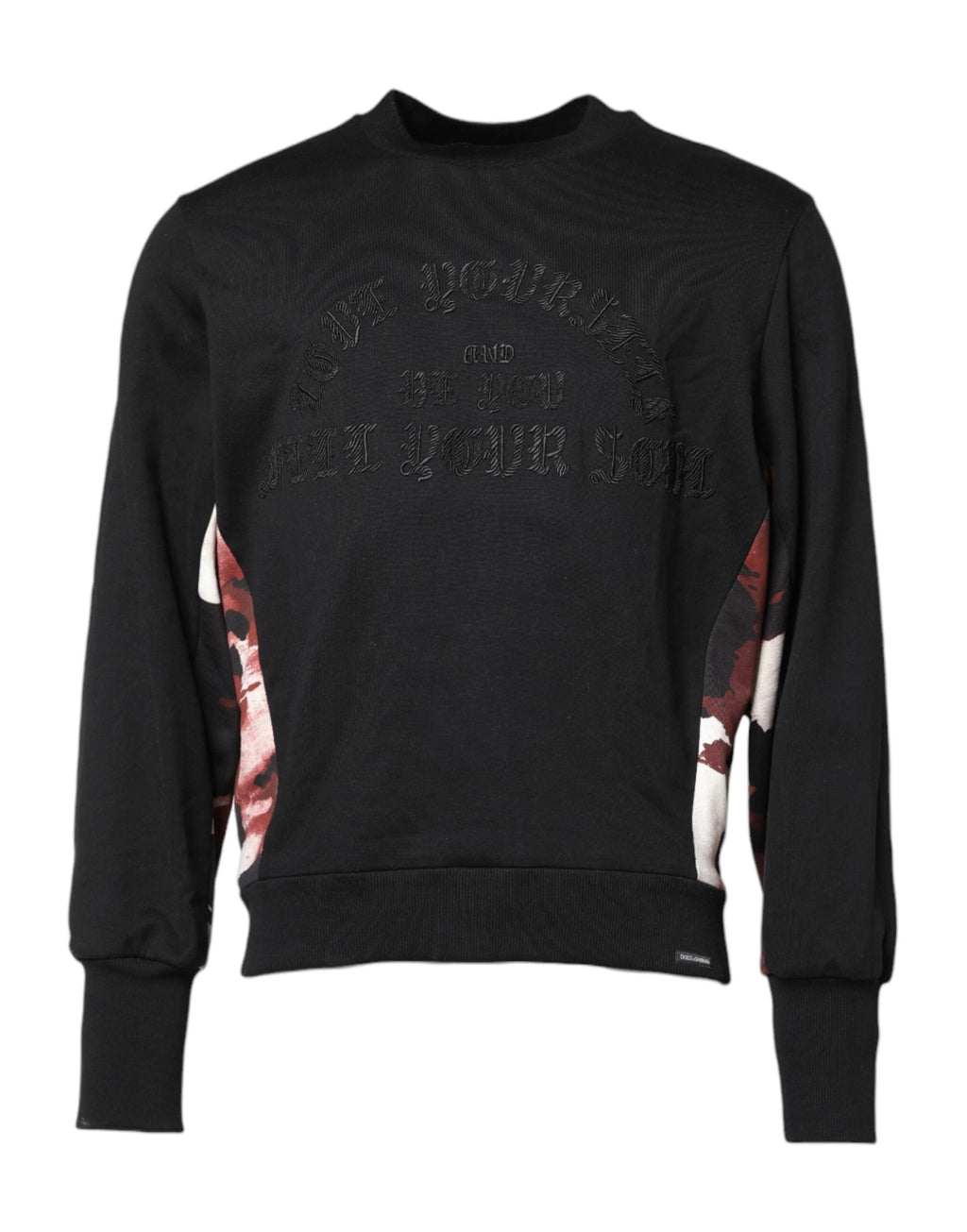 Dolce & Gabbana Black Embroidered Crew Neck Pullover Sweater by Dolce & Gabbana
