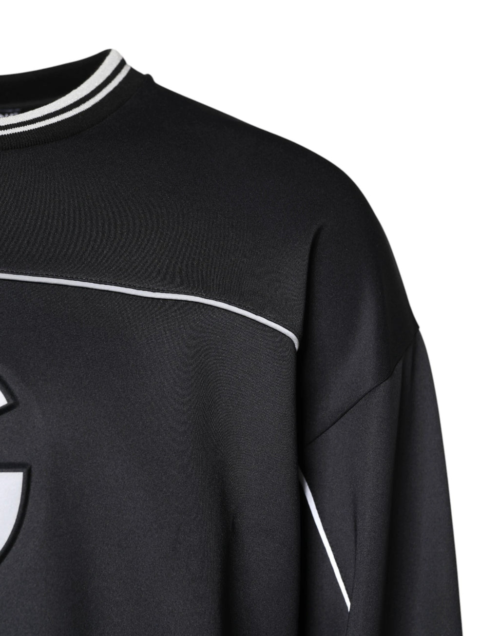 Dolce & Gabbana Black Logo Polyester Crew Neck Men Pullover Sweater by Dolce & Gabbana