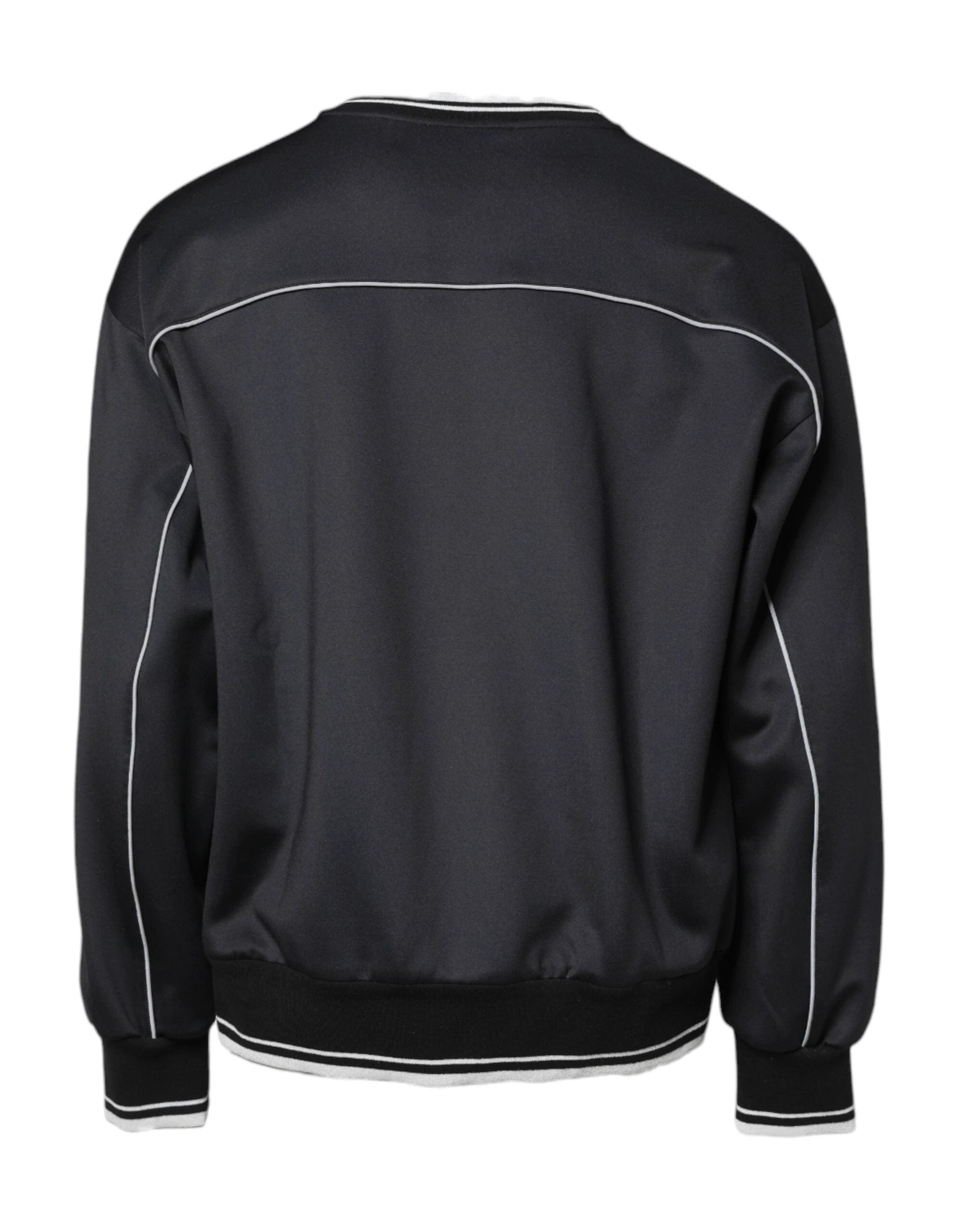 Dolce & Gabbana Black Logo Polyester Crew Neck Men Pullover Sweater by Dolce & Gabbana