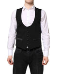 Dolce & Gabbana Black Wool Waistcoat Dress Formal Vest by Dolce & Gabbana