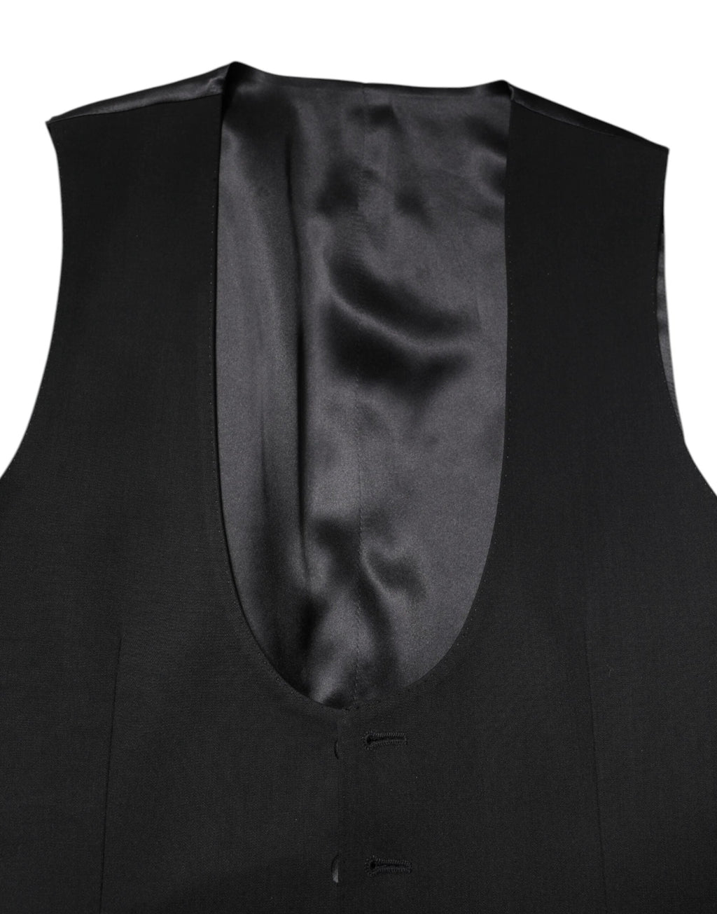 Dolce & Gabbana Black Wool Waistcoat Dress Formal Vest by Dolce & Gabbana