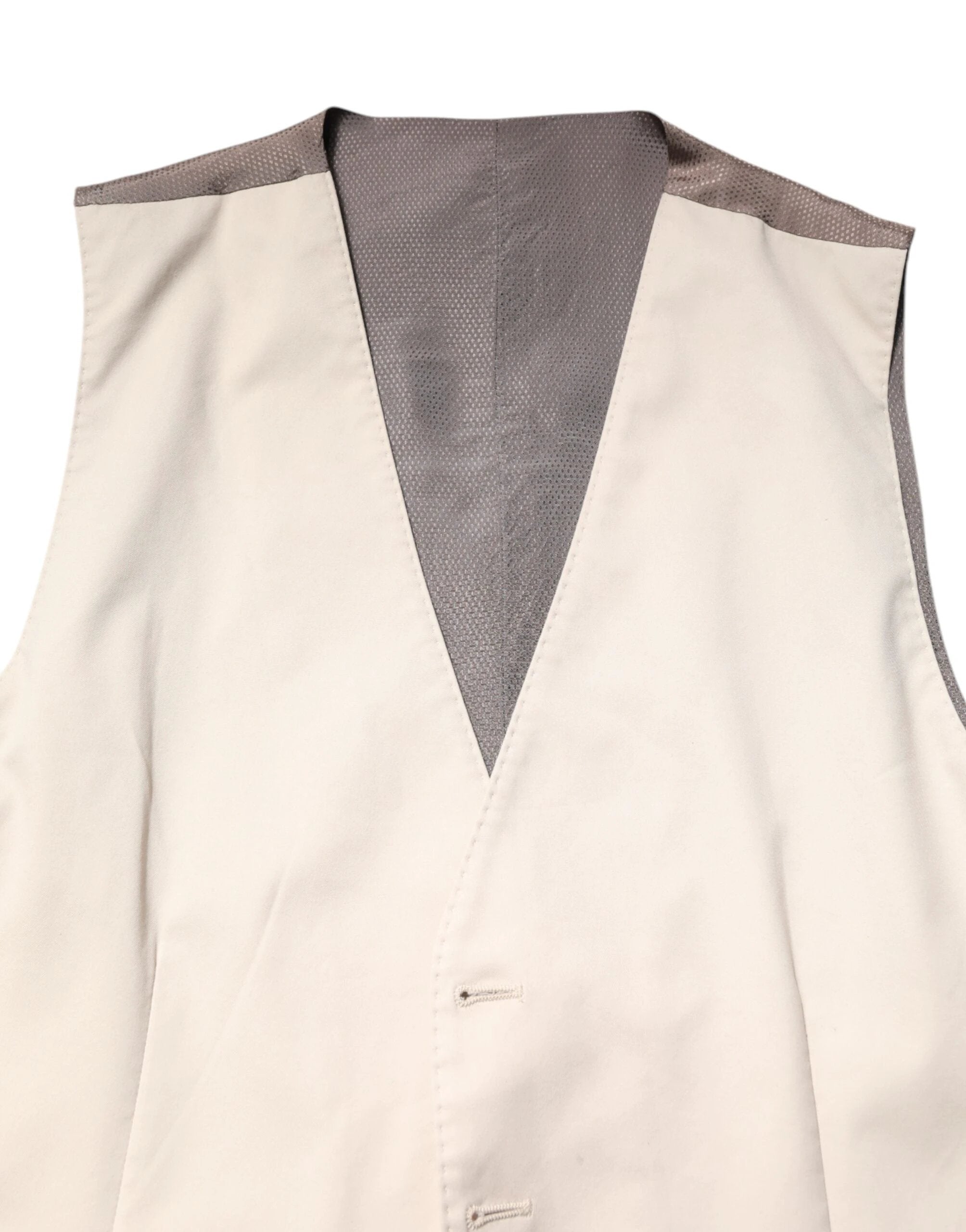 Dolce & Gabbana Beige Gray Dress Men Formal Waistcoat Vest by Dolce & Gabbana
