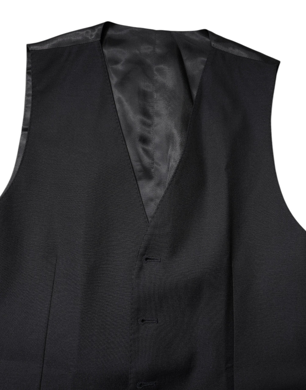 Dolce & Gabbana Black Wool Waistcoat Dress Formal Vest by Dolce & Gabbana