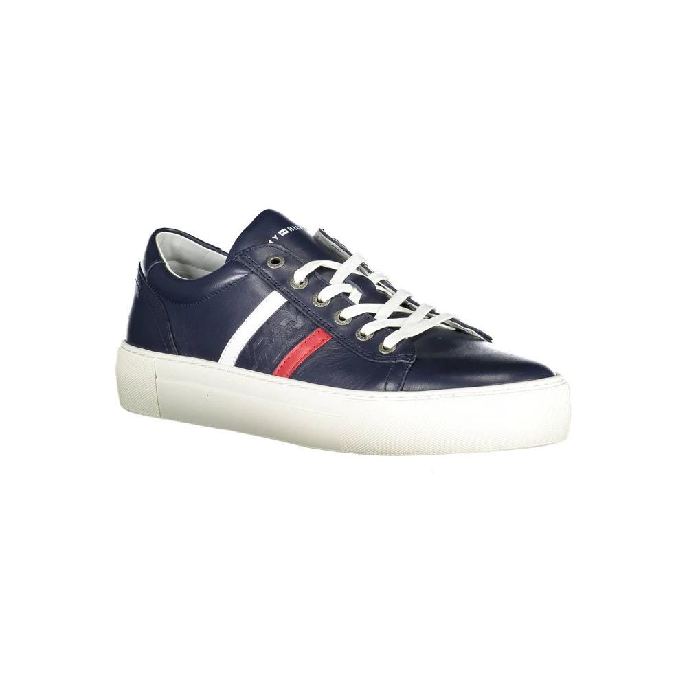 Tommy Hilfiger Blue Leather Men Sneaker by Tommy Hilfiger
