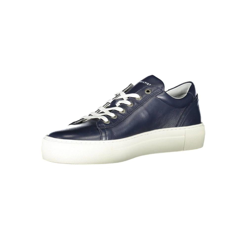 Tommy Hilfiger Blue Leather Men Sneaker by Tommy Hilfiger