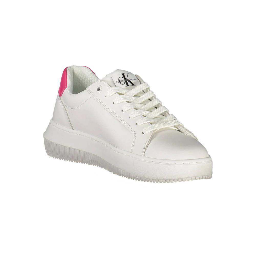 Baskets Calvin Klein en cuir blanc pour femme