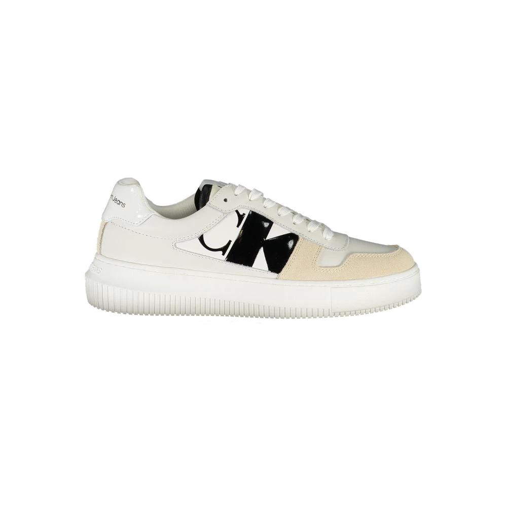 Baskets blanches élégantes à lacets Calvin Klein avec détails contrastés