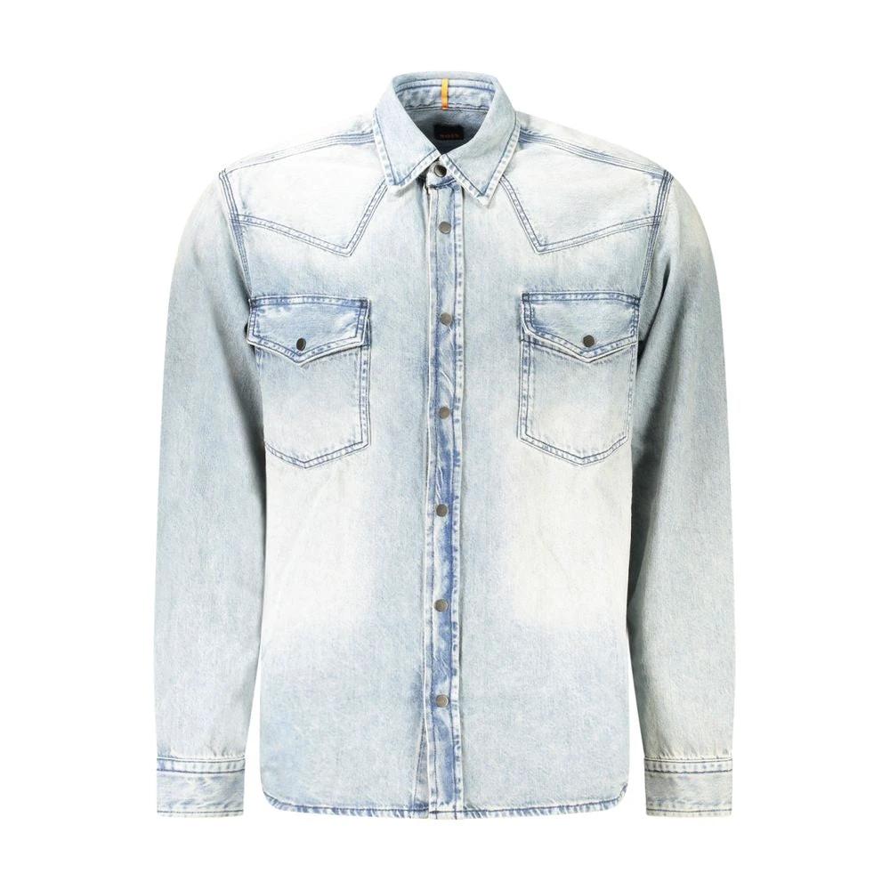 Hugo Boss Blue Cotton Shirt by Hugo Boss