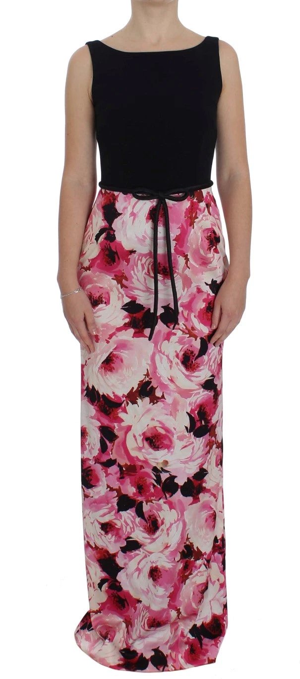 Dolce & Gabbana Pink Floral Print Long Maxi Sheath Dress by Dolce & Gabbana