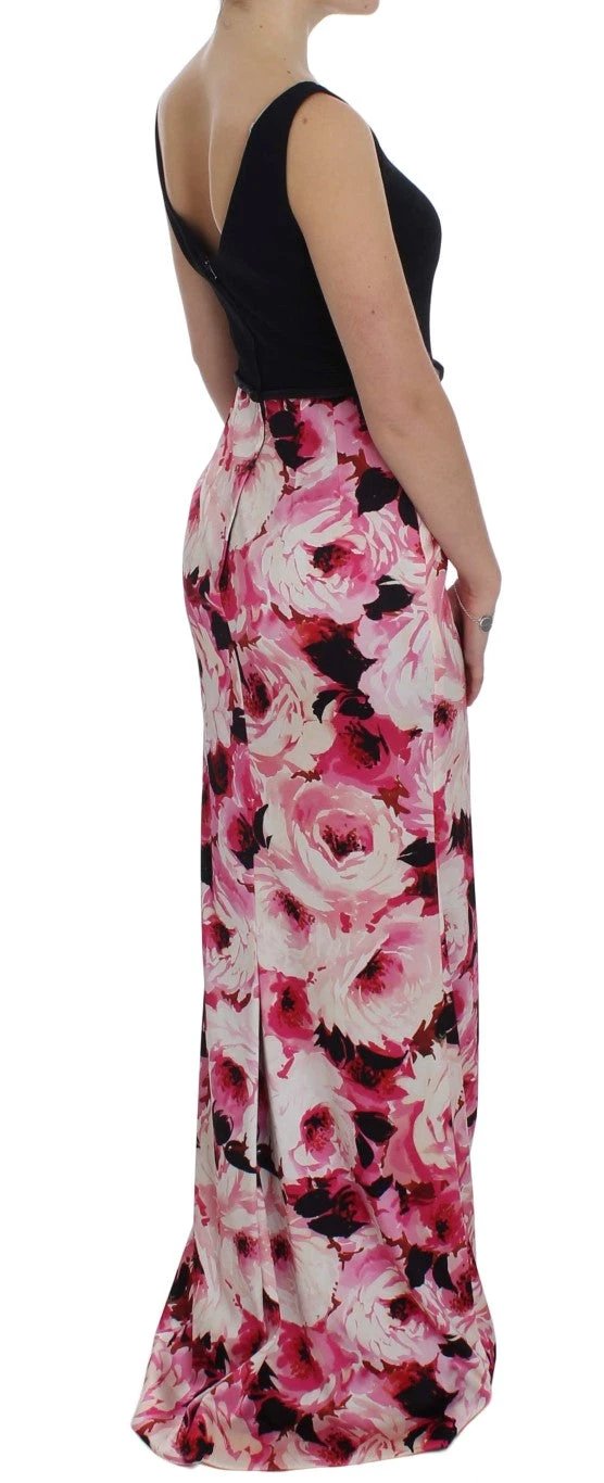 Dolce & Gabbana Pink Floral Print Long Maxi Sheath Dress by Dolce & Gabbana
