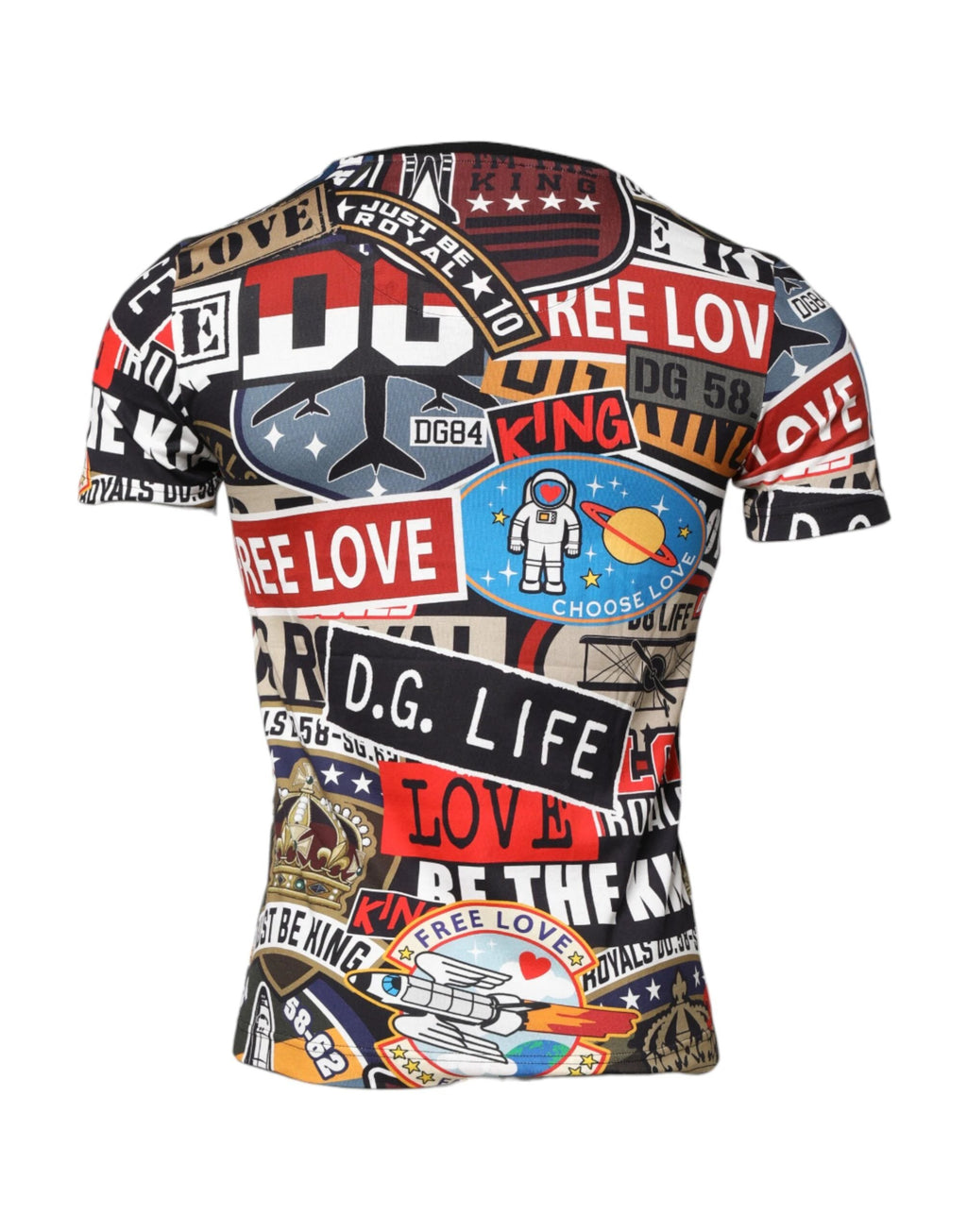 Dolce & Gabbana Multicolor Patchwork Cotton Crew Neck T-shirt by Dolce & Gabbana