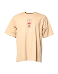 Dolce & Gabbana Beige Cotton Logo Print Crew Neck T-shirt by Dolce & Gabbana
