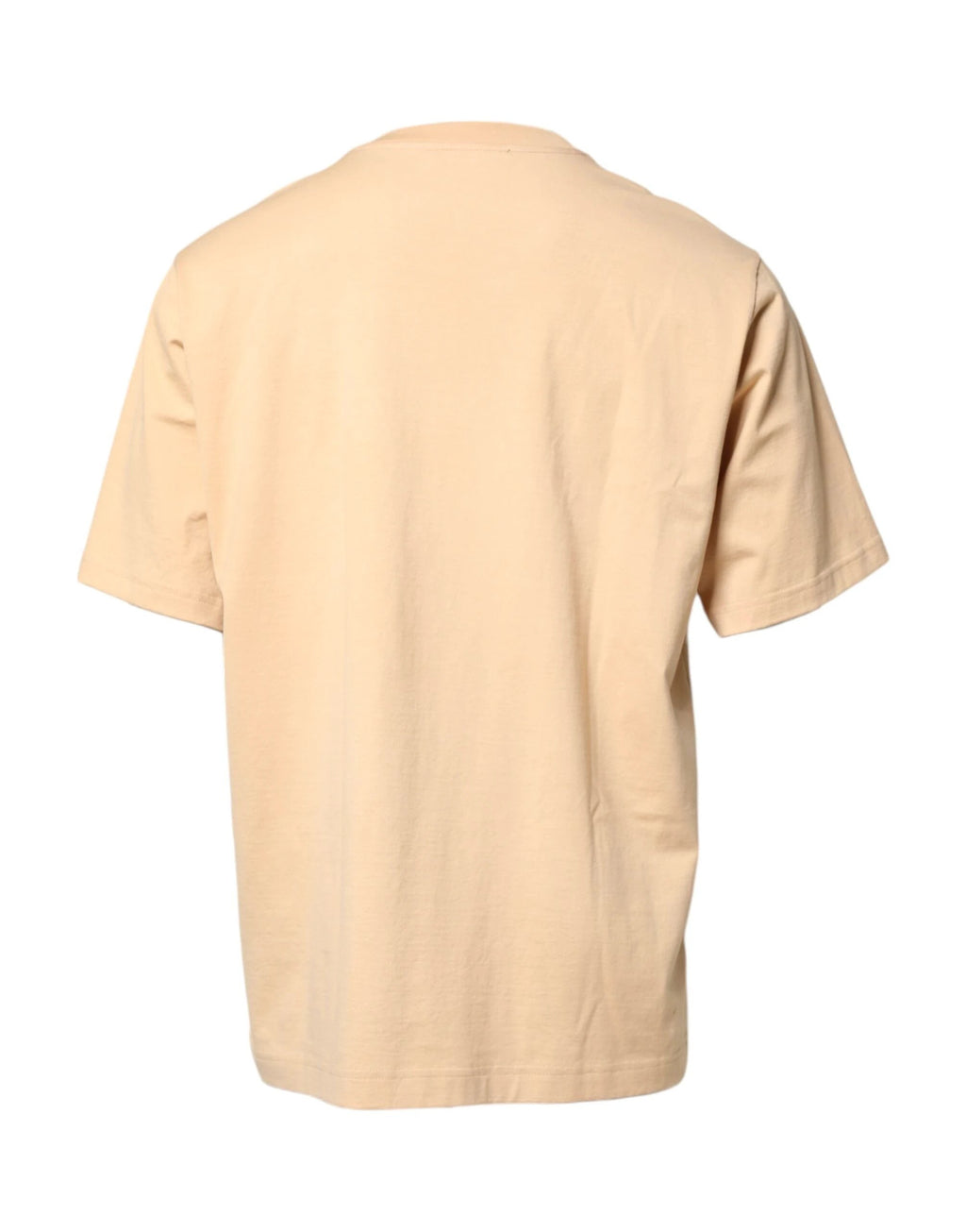 Dolce & Gabbana Beige Cotton Logo Print Crew Neck T-shirt by Dolce & Gabbana