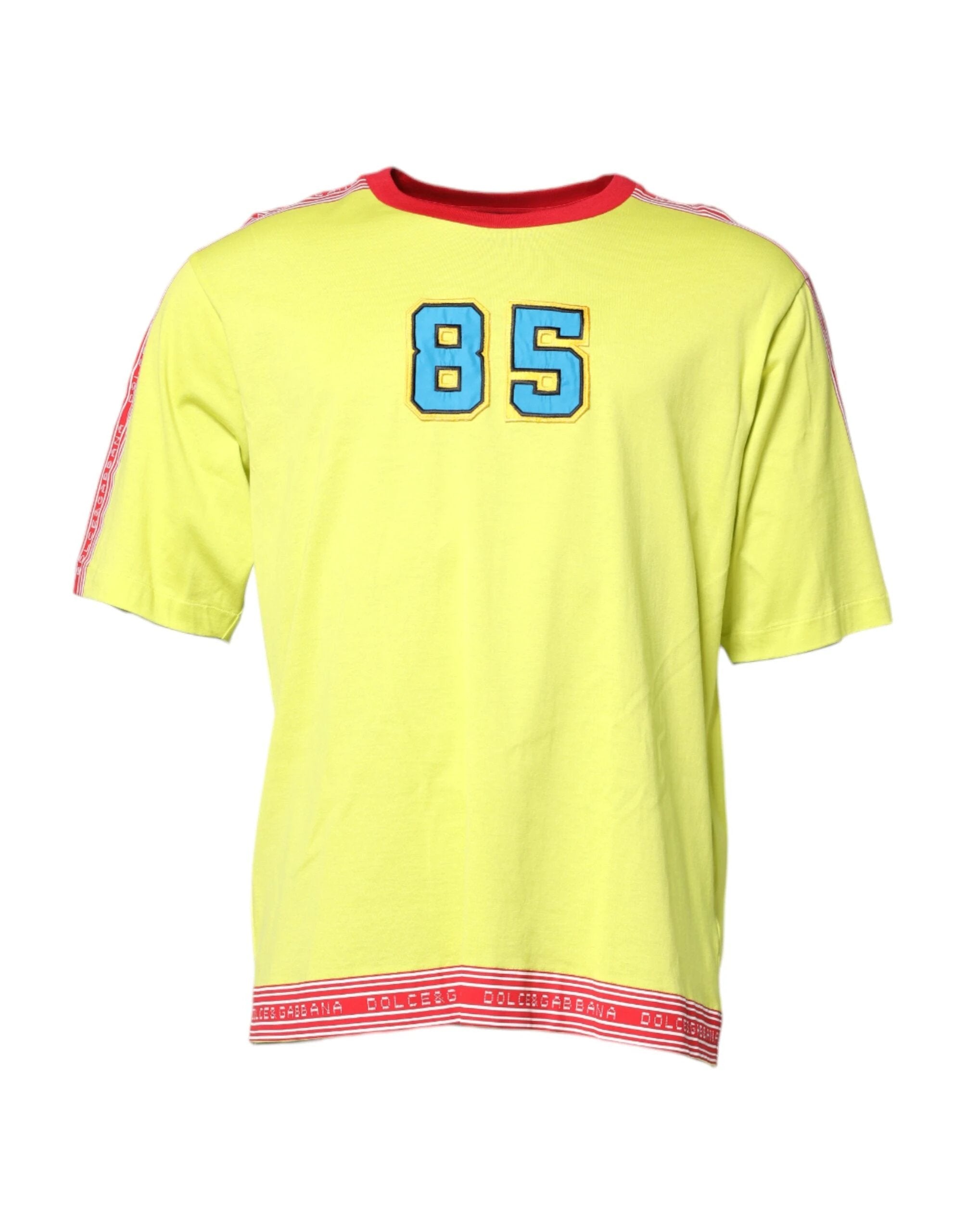 Dolce & Gabbana Green Cotton 85 Patch Crew Neck T-shirt by Dolce & Gabbana