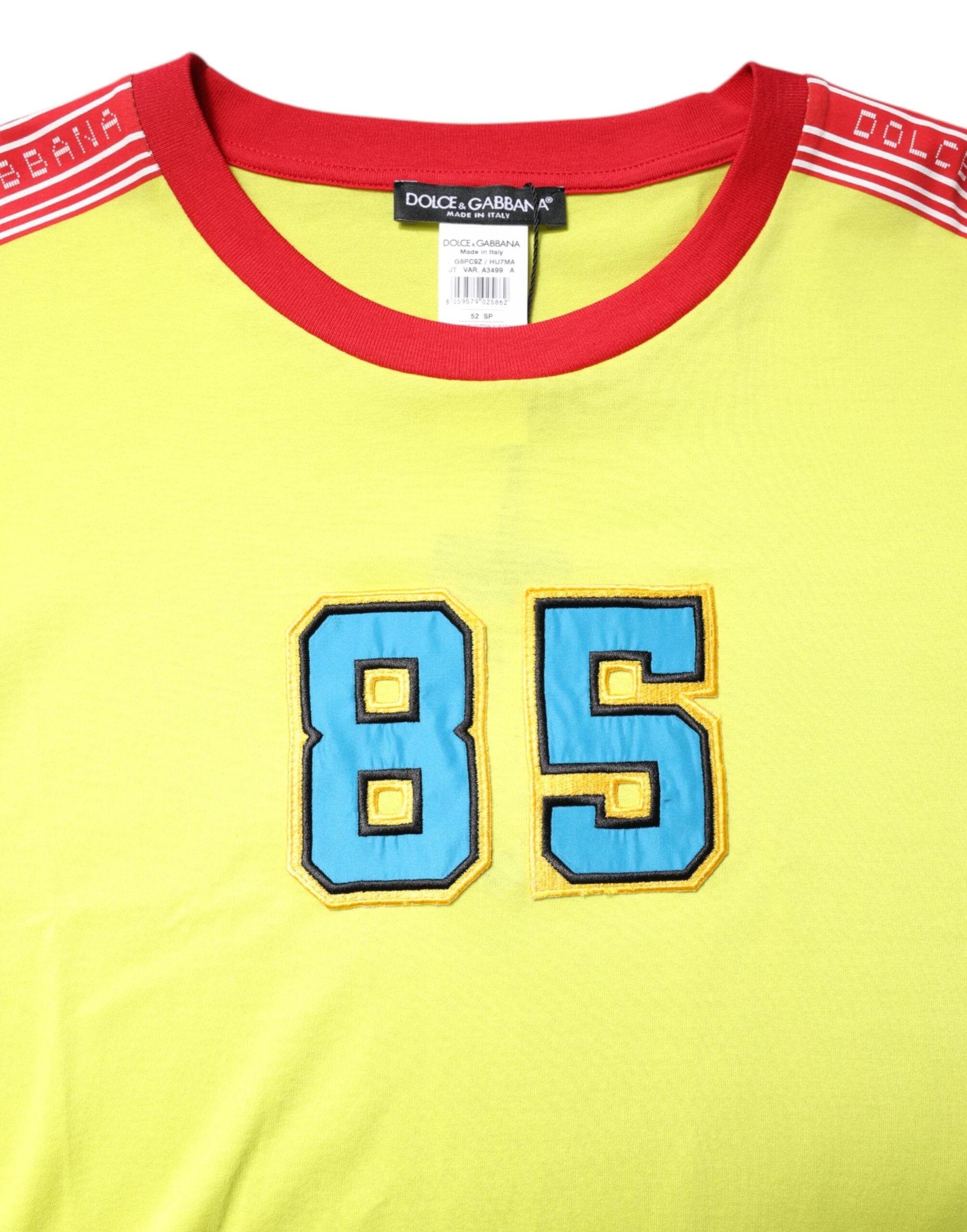 Dolce & Gabbana Green Cotton 85 Patch Crew Neck T-shirt by Dolce & Gabbana