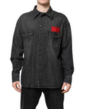 Dolce & Gabbana Gray Long Sleeves Button Down Denim Shirt by Dolce & Gabbana