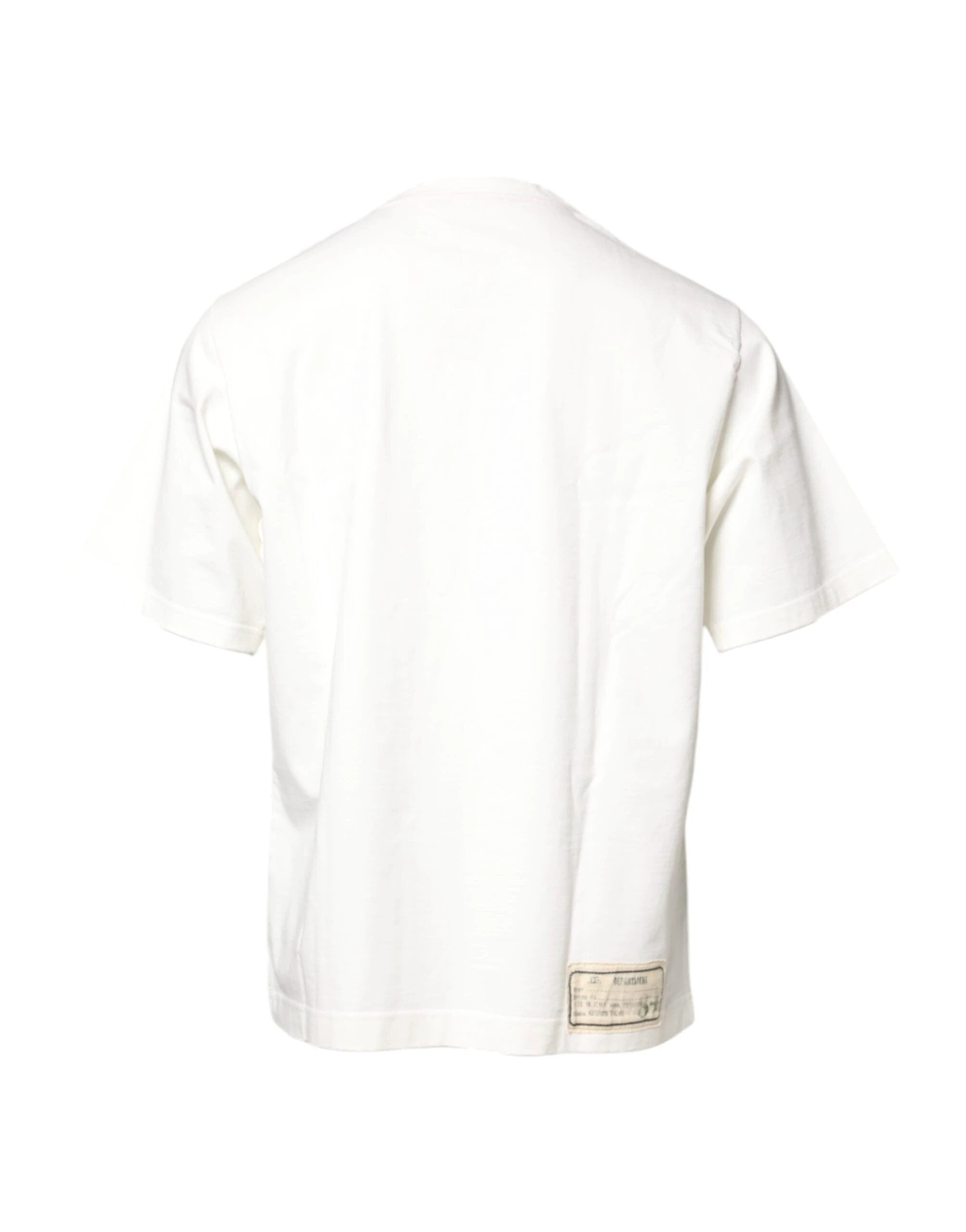 Dolce & Gabbana White LOVE & PEACE Print Crew Neck T-shirt by Dolce & Gabbana