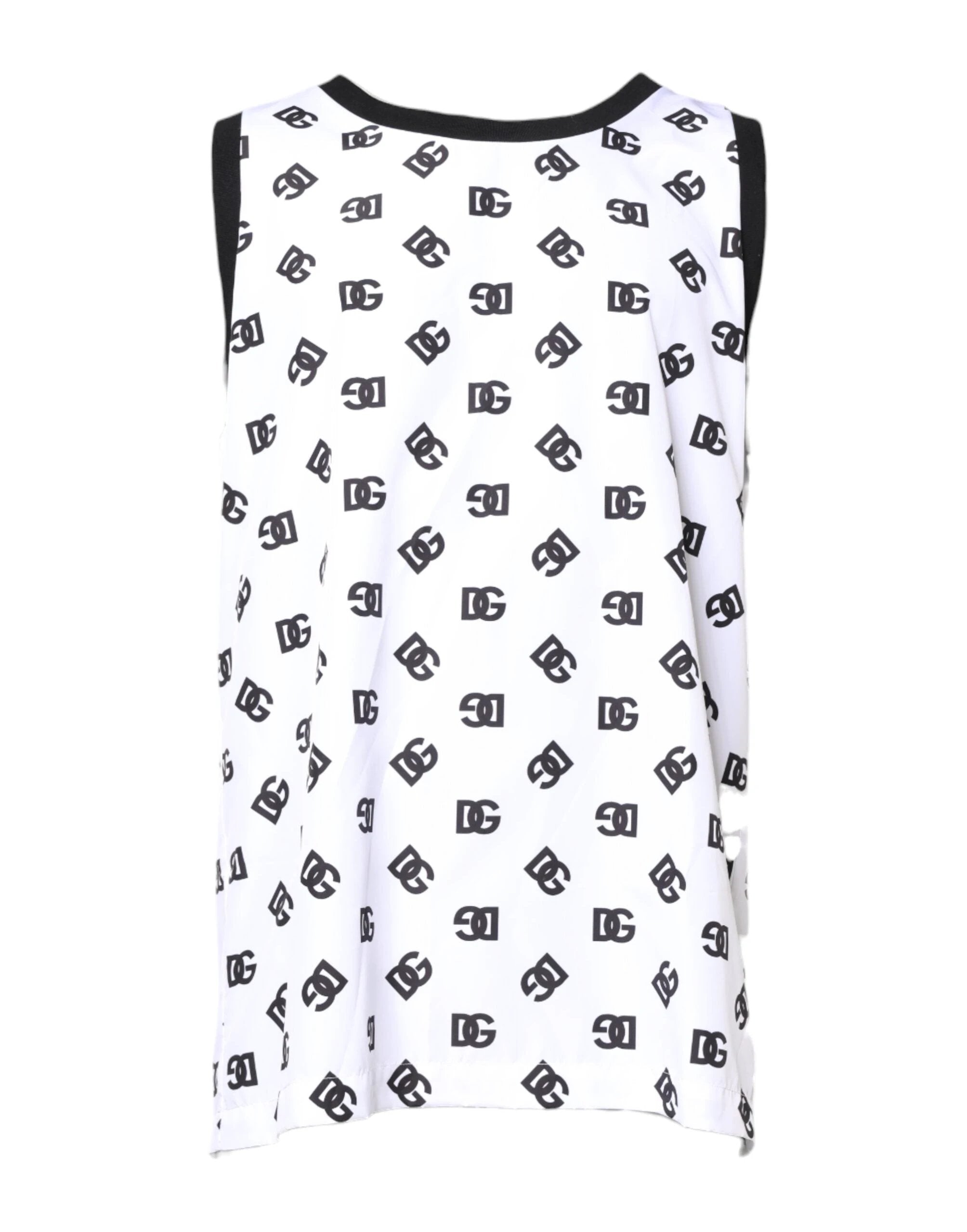 Dolce & Gabbana White Polyester Sleeveless DG Logo T-shirt by Dolce & Gabbana
